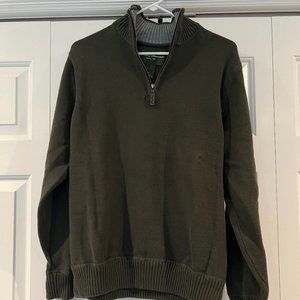 Eddie Bauer Hunter Green Men's Pullover Sweater with Zip